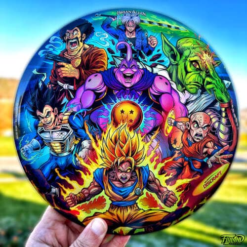 Illustration tribute to the heroes in Dragon Ball Z including Krilin, Boo, Trunks, Piccolo, Goku, Vegeta, and Mr. Satan drawn by artist Brian Allen