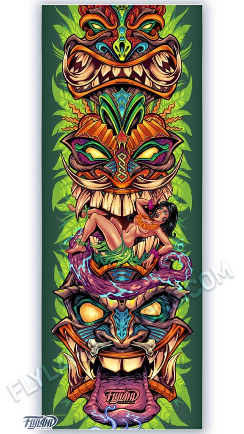 Tiki Vertical Vinyl Banner with Grommets Vertical Vinyl Banner with Grommets artwork by Brian Allen