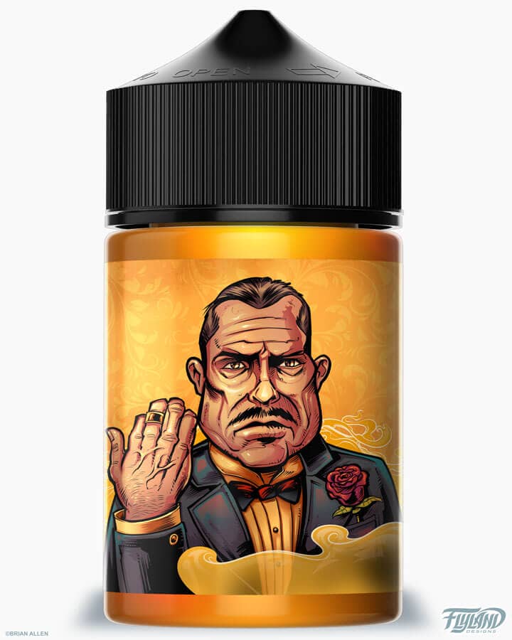 Package design illustrations I created for a new line of vaping e-juice flavors by Vaping Sisters.  The labels were all mafia themed.  Watching Scarface 15 times has finally paid off!  I was recquired to conceptualize and illustrate 10 different labels, ba
